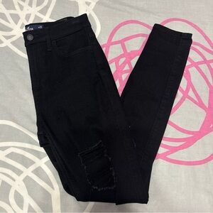 Hollister High-Rise Black Ripped Skinny Jeans